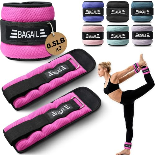 BAGAIL Knöchel- und Handgelenkgewichte für Frauen und Männer, 0,23–2,27 kg pro mit schlankem Design und sicherem Sitz, Armgewichtsset zum Gehen, Laufen, für das Heimtraining und die Physiotherapie