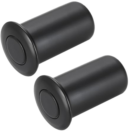 sourcing map 2PCS 13mm/0.51 Door Latch Dust Protector, 201 Stainless Steel Dust-Proof Security Sliding Lock Inserts, Barrel Bolt Lock Accessories for Interior and Outdoor Latch, Black