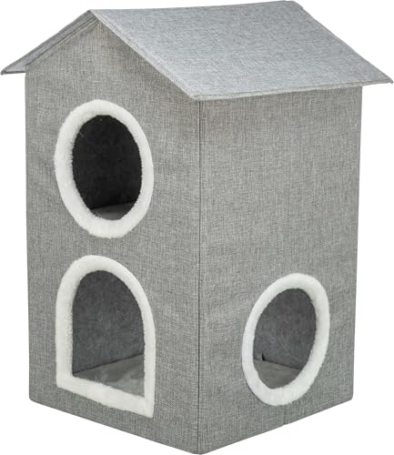 TRIXIE Katzenhöhle Nora 47 x 67 x 47 cm, kuschelig & waschbar | Gemütlicher Rückzugsort mit herausnehmbarem Kissen – für Katzen, kuschelig, pflegeleicht und angenehm weich