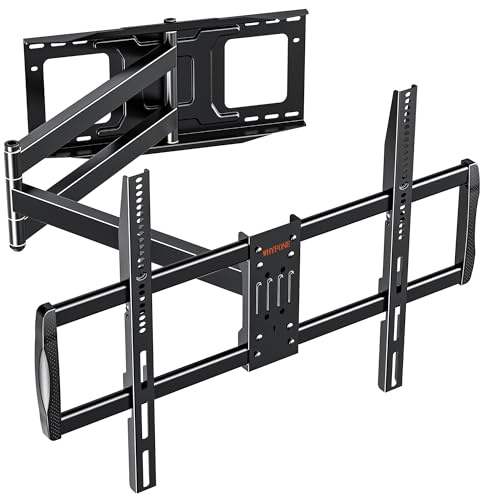 WHYFONE Support Mural TV à Double Bras, 42-100 Pouces, Charge 80kg | Extension 1090mm, Support TV Mural Pivotant, Inclinable et Rotatif, VESA Max 900x600mm
