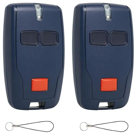 2 Pièces Télécommande Universelle 433,92 MHz pour Portail, Compatible avec Mitto 2 B/Mitto 4/Séries TRC/Leio B/Ghibli, 2 Canaux Code Tournant, Ergonomique et Facile à Programmer