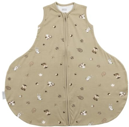 MEYCO Baby Schlafsack Hüftdyplasie - 70cm - 0.5 TOG - Ganzjahresschlafsack - 100% Baumwolle - Oeko Tex zertifiziert - hautfreundlich & atmungsaktiv - waschbar - Forest Animals Sand