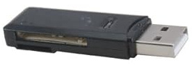 System-S USB A Adapter Stick für SD Micro SD Kartenlesegerät in Schwarz
