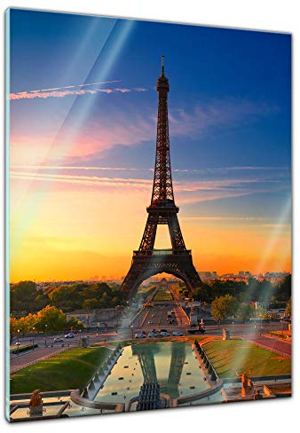 Glasbild - Paris II - 40 x 60 cm - Deko Glas - Wandbild aus Glas - Bild auf Glas - Moderne Glasbilder - Glasfoto - Echtglas - kein Acryl - Handmade