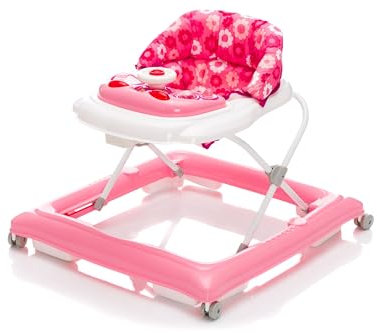 Fillikid Gehfrei Lauflernwagen Exclusiv | Lauflernhilfe mit Spielbrett & Anti-Rutsch-Funktion | Lauflernwagen 3 fach höhenverstellbar | Baby Walker mit waschbaren Einhang