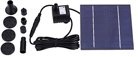Pompa ad acqua solare per laghetto solare Kit di pannello pompa sommergibile per fontane da giardino, 7 V, 1,2 W, 200 l/h, 60 cm, altezza massima dell'acqua