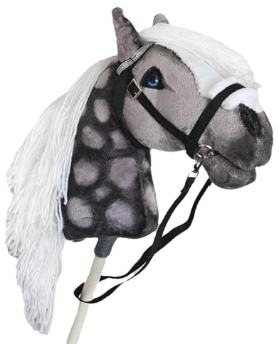 Dapple Gray Hobby Horse A3 Stick Horse for Children Horse Toy on Stick
