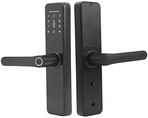 Sonew Smart Elektronisches Türschloss, Wasserdicht Smart Lock Türschloss Haustür mit Fingerabdruckerkennung Passwort APP Remote Unlocking für Family Hotel