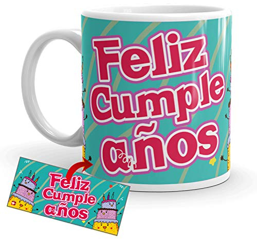 Kembilove Taza de Cumpleaños – Taza de Café Premium para Cumpleaños – Originales Tazas de Cerámica de Cumpleaños para Mujeres y Hombres – Taza de Té de 350 ml con Impresión de Feliz Cumpleaños en HD