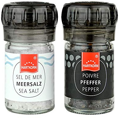 Hartkorn Pfeffer und Salz Set in Gewürzmühlen 25 g