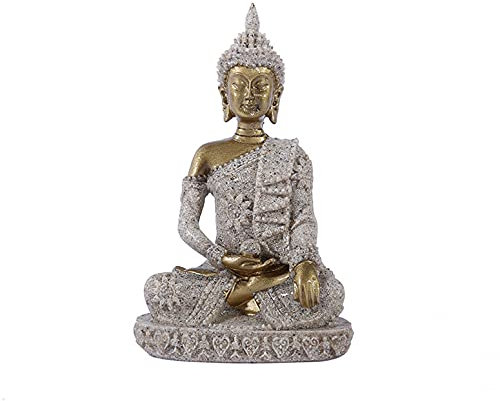 LGYKUMEG Mini Sandstein Buddha Statue Decoration, Meditation Buddha Figur Statue Sculpture Hand Carved,Geeignet Statue Home Decoration Figuren Home Desktop Office Dekoration,A,7.5 * 5 * 11cm