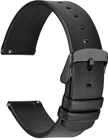 WOCCI Dünne Flache Uhrenarmbänder für Herren und Damen, Top Grain Leder, Schnellwechsel-Ersatzbänder, 18mm 20mm 22mm