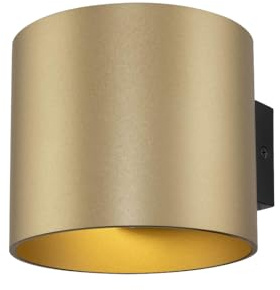 MAYTONI Rond Wandleuchte innen – Zylinder Wandlampe – Deko Lampe GU9 - Leuchte aus Aluminium - Wohnzimmerlampe, Schlafzimmerlampe, Flurlampe - Matt Gold