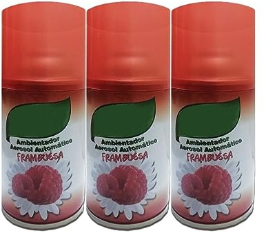 PLUS HOME NATURAL SCENTS AMBIENTADOR RECAMBIO DISPENSADOR AUTOMATICO O MANUAL 260ML.FRAMBUESA PACK DE 3 BOTELLAS