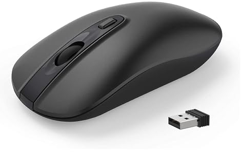 cimetech Maus Kabellos, 2.4GHz Leise Funkmaus Ergonomisch mit USB Nano Empfänger, 800/1200/1600 DPI, Optische Mouse für Laptop/Windows/Mabook/Linux (Slim-2.4G)