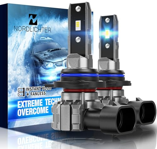 N NORDLICHTER 9012 Bulbs, 9012 Fog Light Bulbs 300% Brighter 6500K Xenon White Fanless Wireless Light for Cherokee Compass Ram 1500/2500/3500 RAV4 Sierra 1500/2500 3500 HD (Pack of 2)