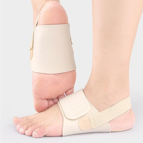 Fyearfly Fußgewölbestützen 1 Paar, Stützmanschetten für Plattfuß & Plantarfasziitis, verstellbare Fußbandagen mit Stoßdämpfung, orthopädische Unterstützung für Mittelfuß