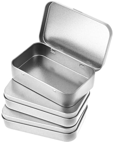 Bewudy Rostfrei Metalldöschen, 3pcs Kleine Metallbox Dosen, Mini Aufbewahrungsbox Metall Boxen Metalldosen aus Metall mit Deckel Minibox Organizer für Zuhause Sügigkeiten Kleinen Gegenständen(Silber)