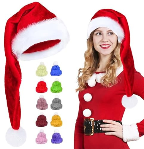 Zkaoai Weihnachtsmütze, Weihnachtsmützen Erwachsene Rote, Santa Mütze Weihnachtsdekorationen Weihnachten Weihnachtsfeier Festliche Party
