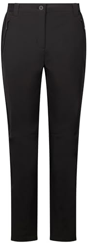 DLX Womens Softshell Trousers Tawny - Ladies Hiking Trekking Pants, Walking Trousers, Women's Waterproof Trousers, Outdoor Windproof Breathable with Pockets Black
