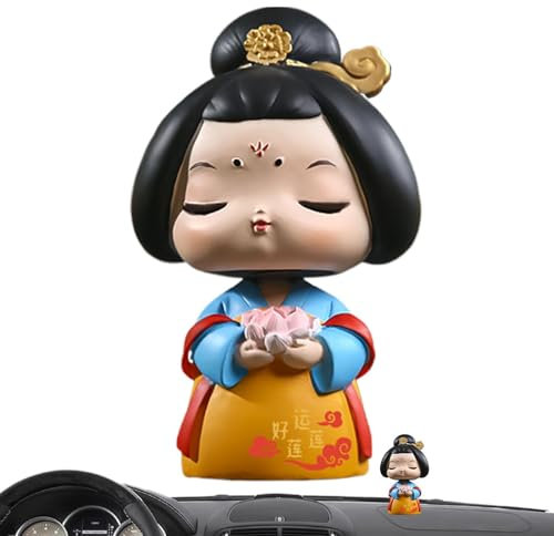 shjxi Wackelkopf-Figuren, Auto-Armaturenbrett, Harz-Wackelkopf-Puppen, Wackelkopf-Sammlerstücke, Harzpuppen-Sammlerstücke, für Auto, Heimdekoration, Puppen, Desktop,