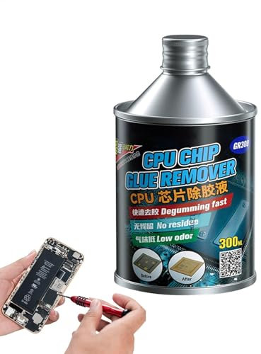 Dissolvant de colle pour processeur - Liquide noir dissolvant la colle - Nettoyant pour pâte thermique sûre - Dissolvant de colle rapide - Pour processeurs, GPU