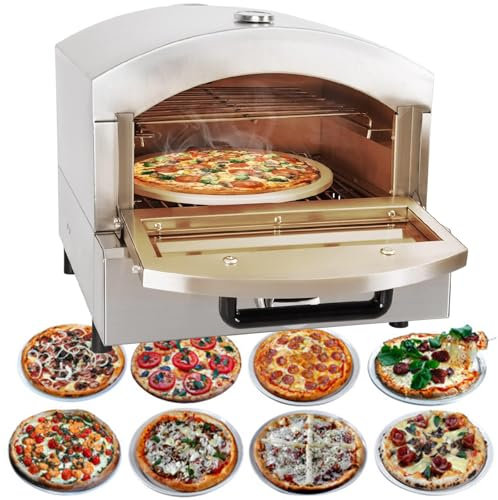 Multipurpose Indoor Pizza Maker, Indoor Stainless Steel Pizza Maker with Temperature Detector, for Restaurant Home Pretzels Baked,Gas