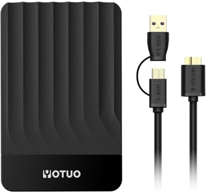 YOTUO 750GB External Hard Drive, Portable Storage Expansion HDD, USB 3.0 & USB-C for PC, Mac, Desktop, Laptop, Smartphone, PS4, Xbox One, Xbox 360, Office & Game, Black