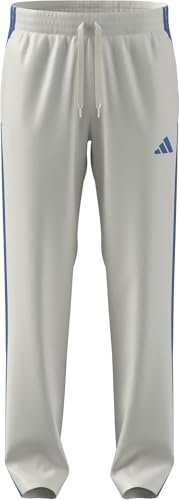 adidas Men's 3 STRIIPES Tricot Open Hem Trackpants, Off White, XL Tall