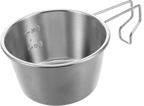 Kisangel Outdoor Sizzling Bowl Camping Cup Stainless Steel Portable Cookware for Boiling Water Serving Food Mixing Ingredients