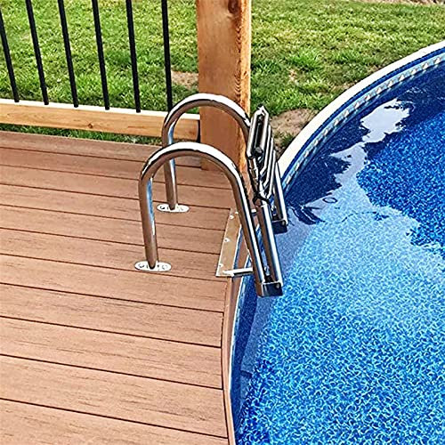 OZBMA Dock Swim Step Ladder 4-Step Pool Ladder Foldable, Telescoping Dock Boat Ladder for Pontoon/Swim/Marine, Heavy Duty Marine Stainless Steel Equipment with Non-Skid Step