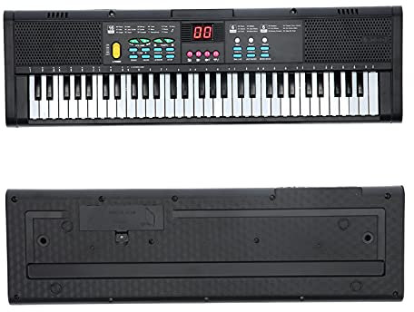 EBTOOLS 61 Keys Electric Digital Piano Instrument with Microphone, Multifunctional Keyboard for Beginners and Advanced Players - MQ6186
