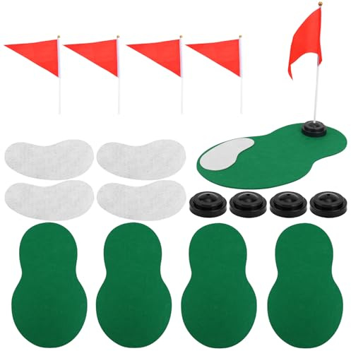 lasuroa Lot de 4 Centres de Table Golf, Décorations Fête Bacs à Sable avec Drapeau Rouge Articles Fête Sportifs pour Anniversaires et Événements à Thème