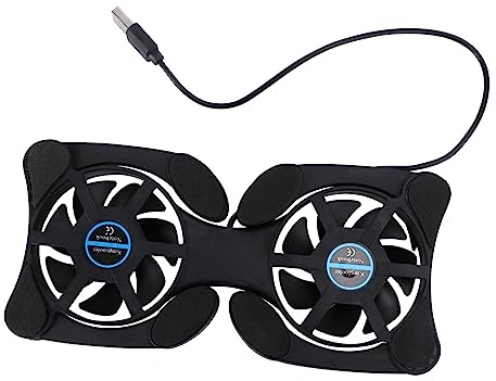 SHINEOFI Tapis De Refroidissement Pc Portable USB Pliable Léger avec Double Ventilateurs Silencieux Refroidisseur Notebook Et Compact pour Dissipation Thermique