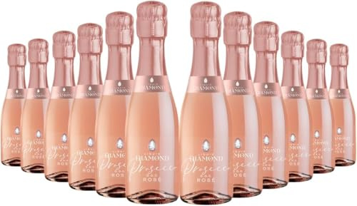 Liquid Diamond | Prosecco DOC Rosé Mini 20cl 11% ABV | 12 x 20cl | Shows raspberry, cherry and blueberry, with a balanced finish for food pairing or relaxed serving.
