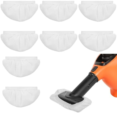 Alriedy 8 panni di ricambio universali per scopa a vapore, lavabili e riutilizzabili, in microfibra, per pulitori a vapore portatili Bissell Dupray PurSteam Comforday Wagner