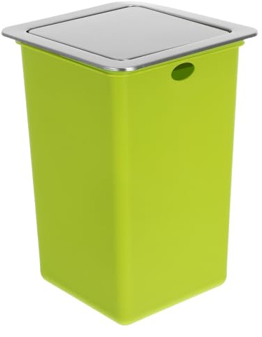 iplusmile Set Pattumiera da Incasso in Acciaio Inossidabile con Coperchio Oscillante Silenzioso Cestino da Cucina e Bagno per Piano di Lavoro Bidone Integrato Salvaspazio per Ambienti