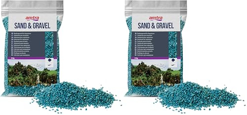 Amtra Wave Gravier Quartz Ceramisé pour Aquariophilie Turquoise, 5 kg (Lot de 2)