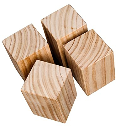 Sollevatori per mobili in legno resistenti, altezza 5 cm, per una maggiore altezza (9 x 9 cm), elevatori per gambe del letto per una migliore conservazione e comfort