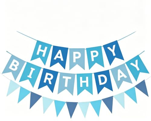 Decorazioni Compleanno Blu Bianchi, 16 Palloncini Blu Pastello, Blu Metallici, Bianchi e Coriandoli, Striscione Buon Compleanno e Festoni Compleanno, Decorazioni Happy Birthday per Ragazzi e Uomini