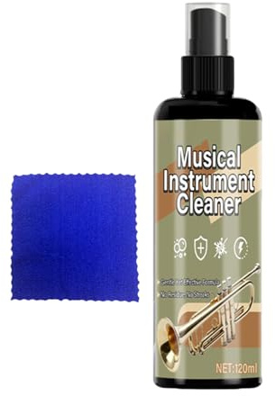 Reiniger Für Musikinstrumente - 120 ml Reiniger Für Flöten Und Saxophon - Mit Reinigungstuch Und Posaunen Reinigungsspray - Geeignet Für Metall, Kupfer, Bremse, Lager, Ventil Rohr