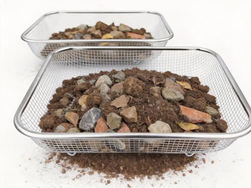 Zhiyu666 Garden Sieve for Soil and Stones, 2Pcs Metal Garden Riddle & Soil Sifter for Compost, Sand, Topsoil - Professional Gardening Sieves and Riddles