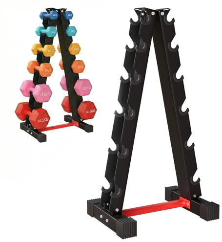 6 Ebenen Hantelständer Kurzhanteln Rack, Ablage für Hanteln aus Strapazierfähiger Stah für Home-Gym, Max. 300 KG