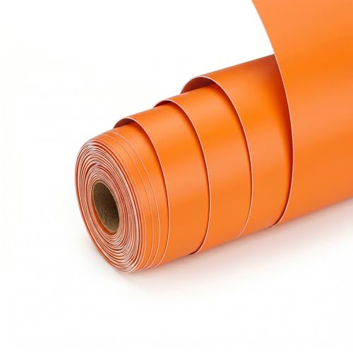 UIOK Vinylfolie Plotter Orange, Plotterfolie Vinyl 30,5 cm x 914.4 cm Plotterfolie Selbstklebend Matt Orange, Permanentes Vinylfolie Rollen Klebefolie für Cricut, Scrapbooking und Bastelprojekte