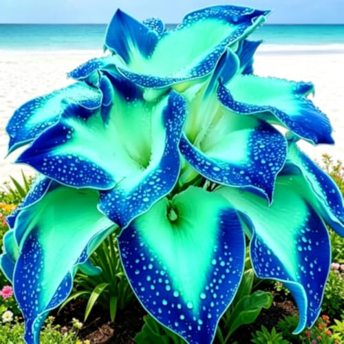 Frostbeständige robuste untypische Hosta, Gartenkultivierung von Funkien, blütenvoll, Hochwertige Gartenpflege, Einmalige Hosta-4Rhizome-B