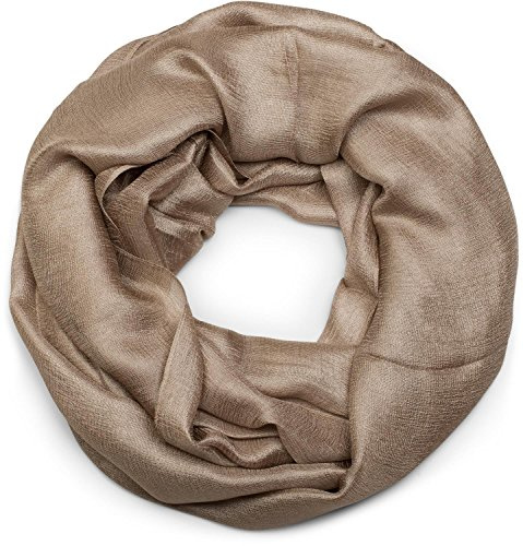 styleBREAKER Damen Loop Schal Unifarben Viskose 70x85cm | Seidige Haptik. fließendes Material. 2-3 mal wickelbar. Rundschal. pflegeleicht. leichte Qualität. modisches Tuch.
