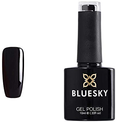 BLUESKY, Gel Polish Fedora 80510 10ml Gel auflösbarer Nagellack Schwarz Teif Dunkel Aushärtung unter UVLED Lampe erforderlich er Packx