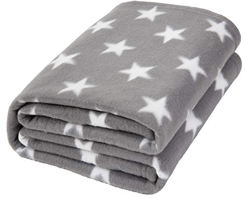 DREAMSCENE Kuscheldecke Flauschig Decke Fleecedecke - Wohndecke Warm Winter Weich, Sofadecke, Decke Couch, Kuscheldecke Kinder, Wohn- & Kuscheldecken 120x150cm, Sofa überwurfdecke Grau Sterne