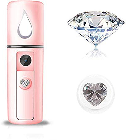 YDI Nano Facial Spray, Steamer Mist Spray Eyelash Extensions Cleaning Pores Water SPA Moisturizing Hydrating Face Sprayer, USB Rechargeable Mini Beauty Device - Pink