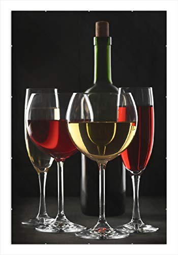 Wallario Wandbild - Weinverkostung am Abend in Premiumqualität, Poster mit rahmenlosen Bildhalter, Größe: 61 x 91,5 cm
